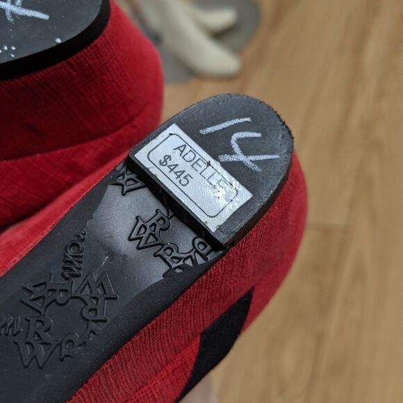 RON White - red suede flat shoes black straps - Picture 5 of 8